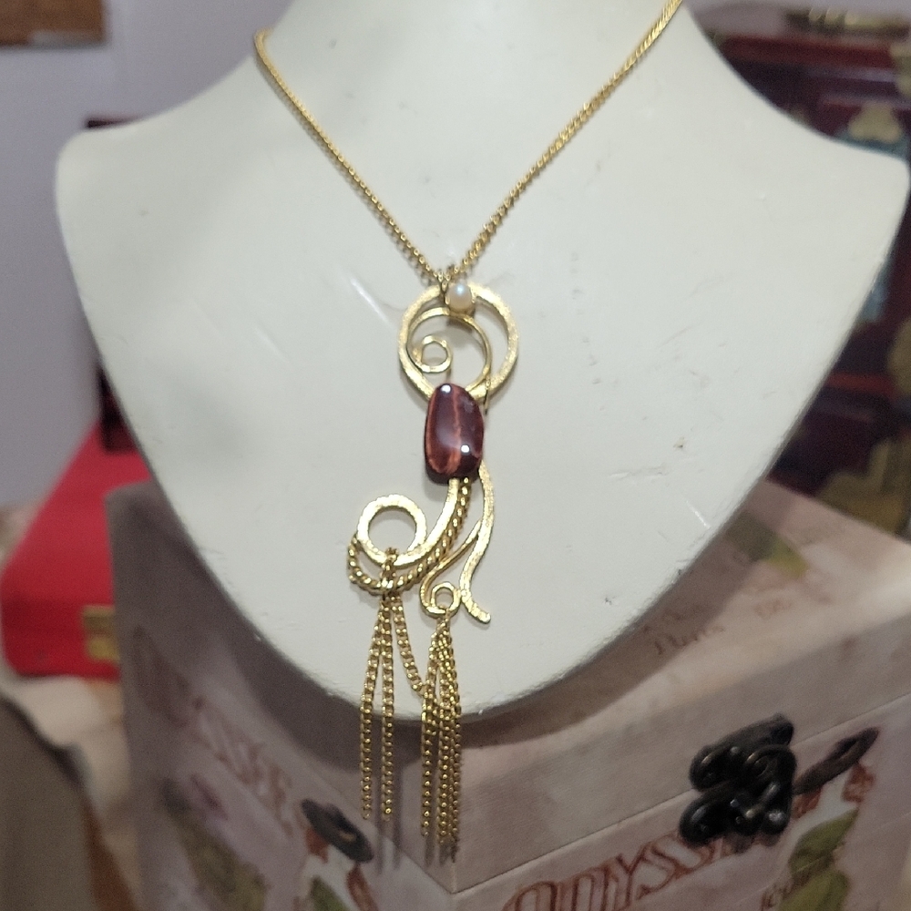 Vintage Abstract Necklace 22"